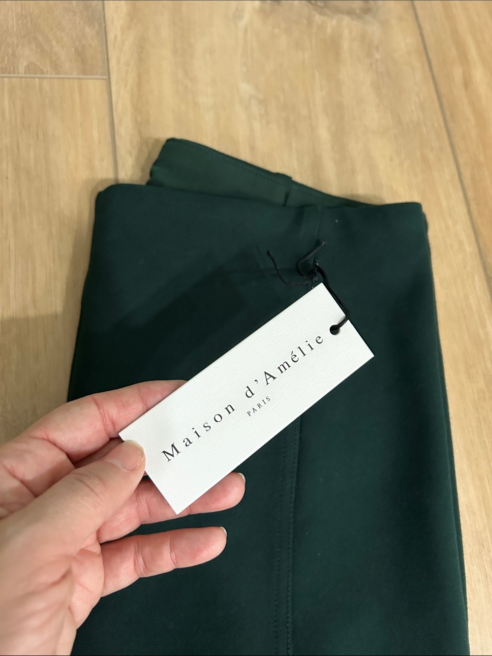 NWT - MAISON D’ AMÉLIE Ponte Pants in Forest Green - Picture 5 of 9
